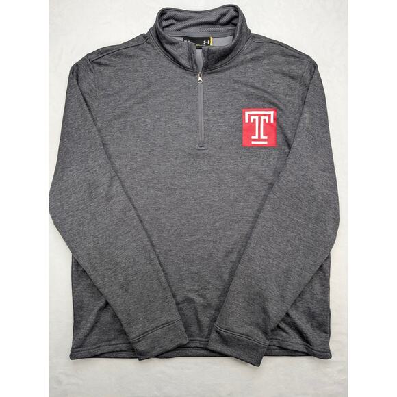 Under Armour Temple University Mens Quarter Zip Sweatshirt Large Performance - Picture 3 of 6